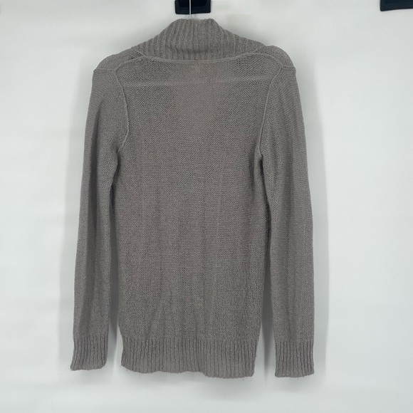 J crew factory mohair wool blend gray loose knit v neck sweater - Picture 3 of 8
